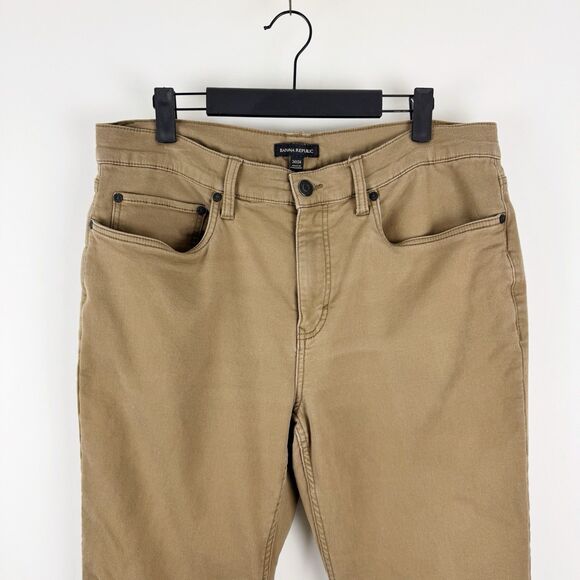 Banana Republic 5-Pocket Men's Tan Slim Fit Straight Leg Stretch Pants 34x32 - Picture 3 of 15